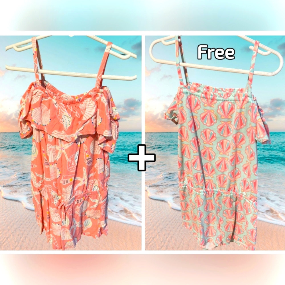 Seashell and Mint Romper Duo
